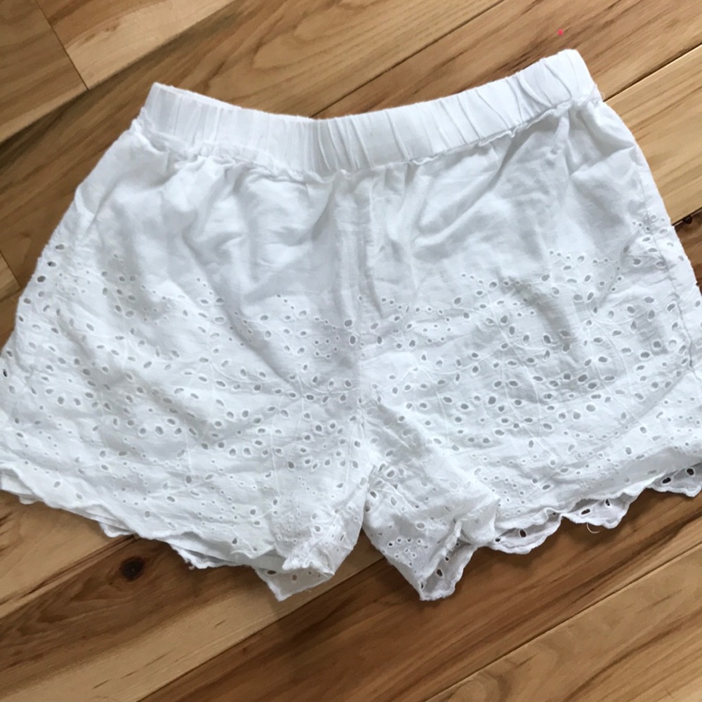 White eyelet shorts